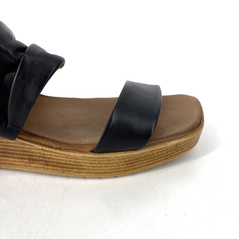 Bueno Maya Sandals Black Leather Straps‎ Wedge Platform Size 40 - Picture 7 of 12